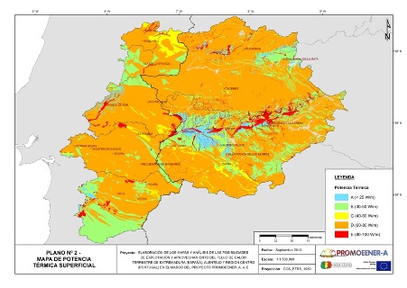 Nuevo mapa de recursos geotérmicos de Extremadura y Alentejo