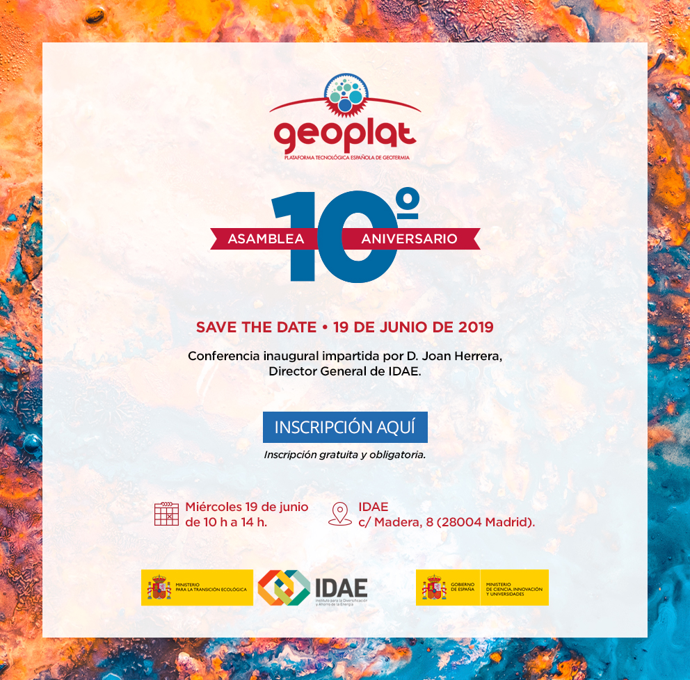SAVE THE DATE: GEOPLAT 10º Anniversary Assembly  (19 June | 10h | Madrid)