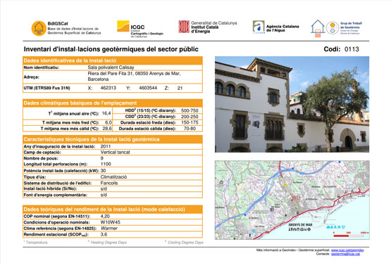 El ICGC, miembro promotor de GEOPLAT, publica el tercer número de ‘Geotermia superficial. Inventario de sistemas geotérmicos superficiales en Cataluña’