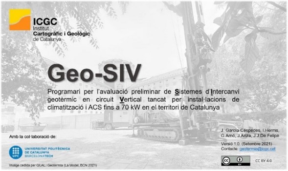 Software para la evaluación preliminar de sistemas de Intercambio geotérmico en circuito vertical cerrado para instalaciones de climatización y ACS hasta 70 kW en el territorio de Cataluña