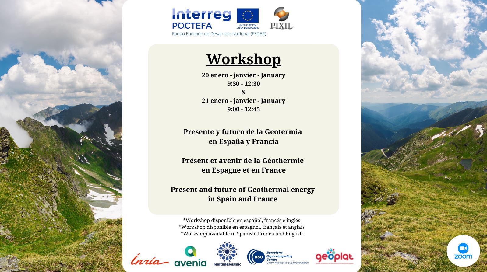 Workshop: Present and future of geothermal energy in Spain and France (20 – 21 January 2022)